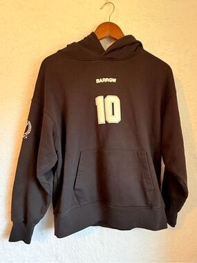 Barrow number printed hoodie  Oversized Gray Streetwear Size S 100% cotton